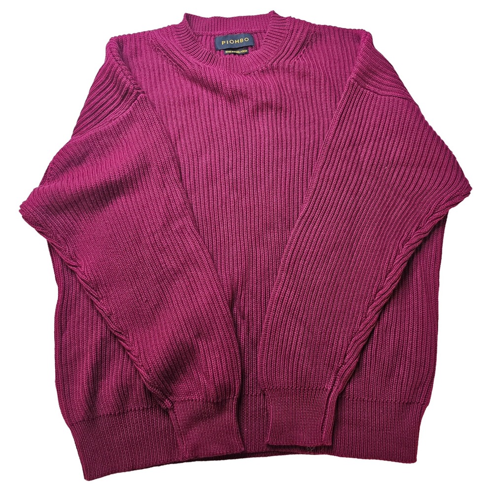 Piombo Women's Ribbed Knit Crew Neck Pullover Sweater Purple Small IT S EUR S